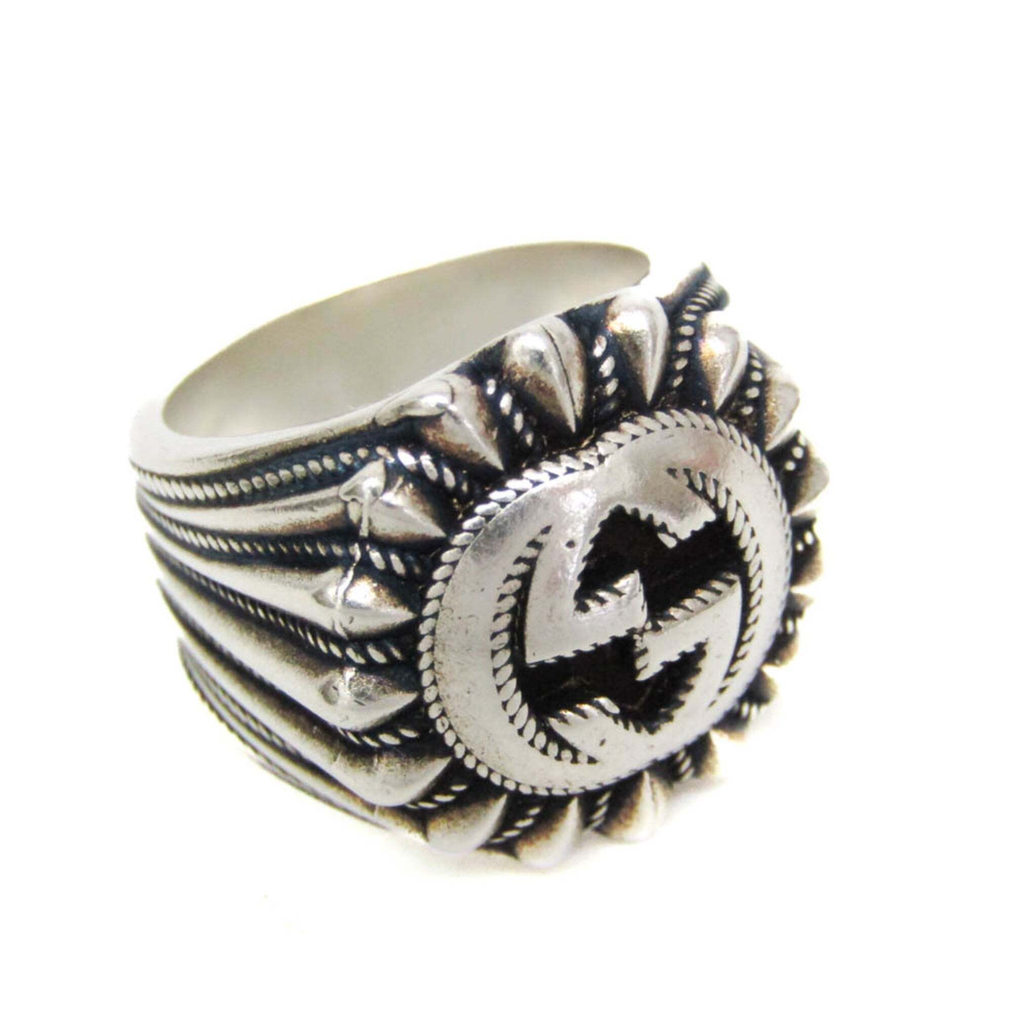 Gucci Interlocking G 728399 Silver Fashion Band Ring Silver